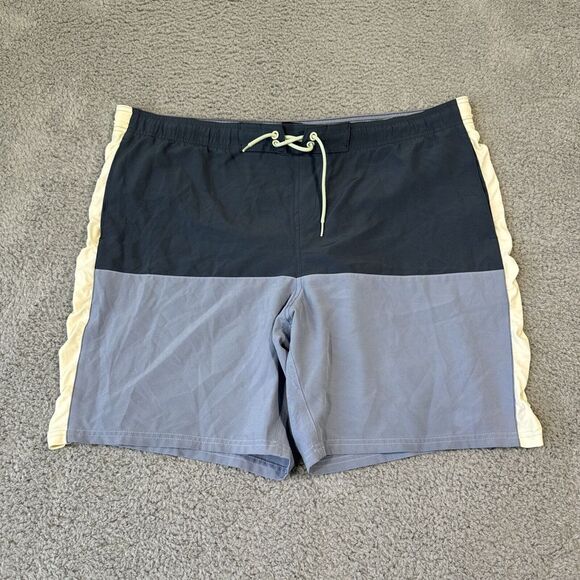 Nike Men's Swim Trunks Sz XL Blue Stripe Color block - Picture 1 of 9